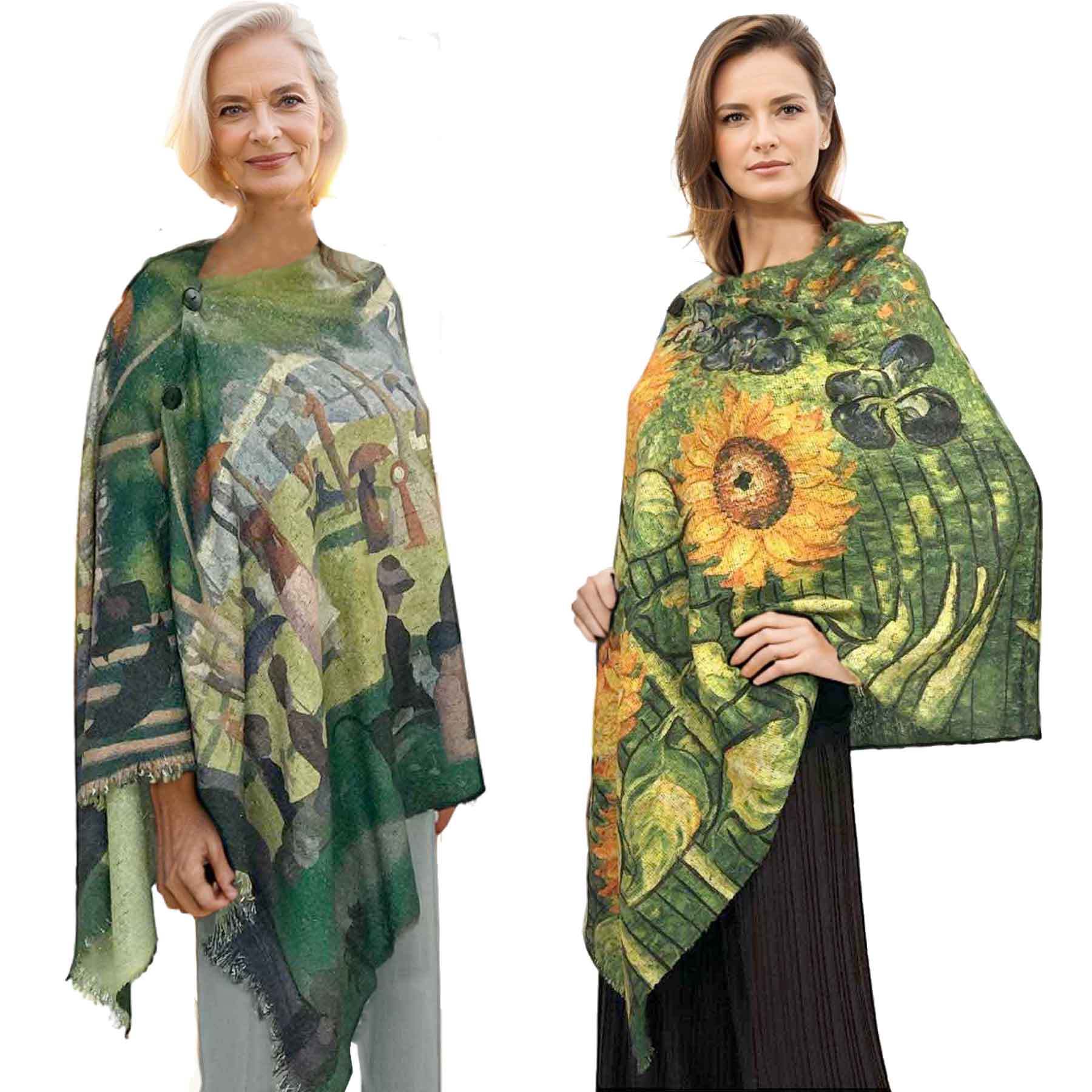 3235 - Nubby Art Design Button Shawls