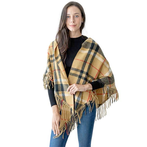 4010 - Half Round Plaid Triangle Shawl 
