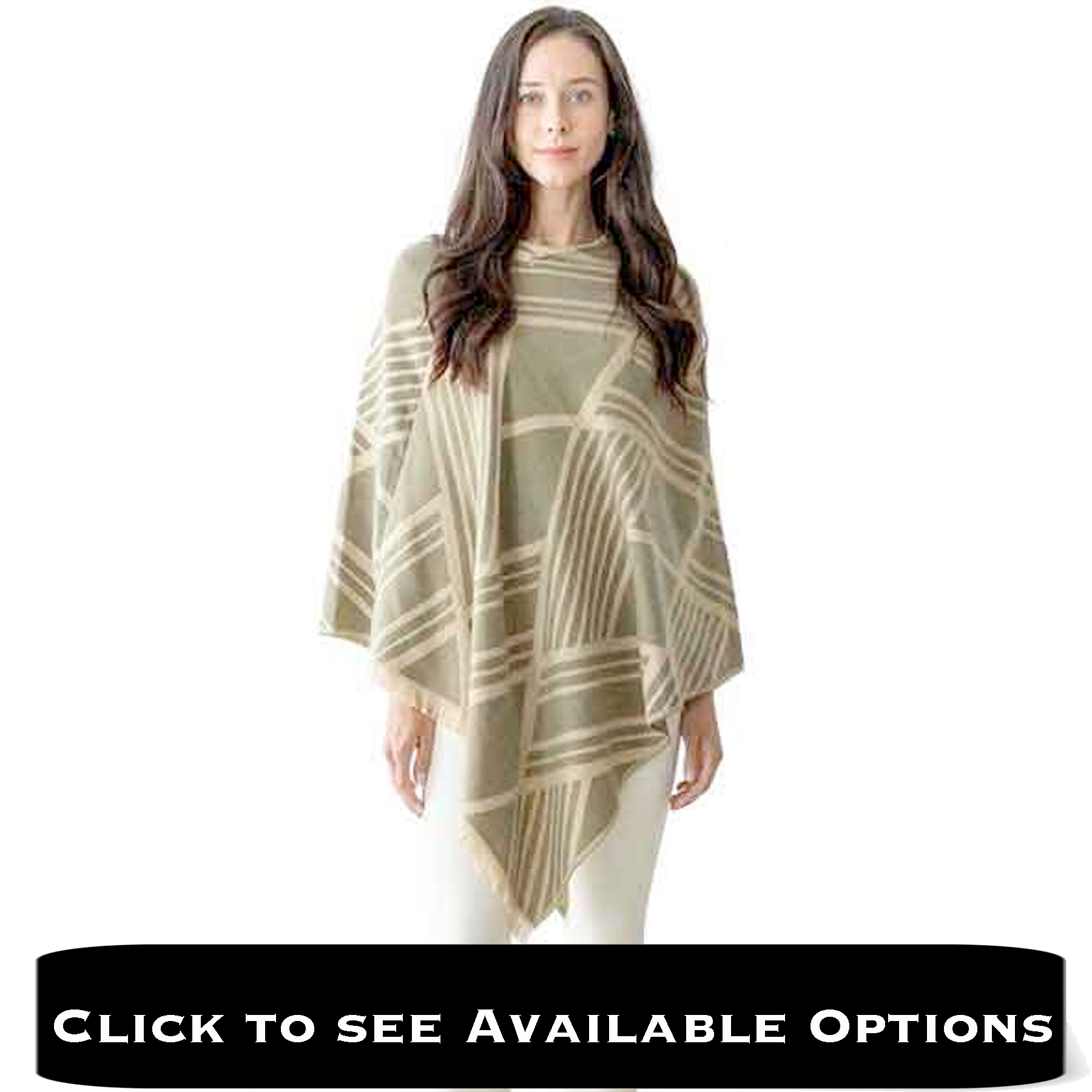 5002 - Geometric Pattern Cashmere Feel Poncho